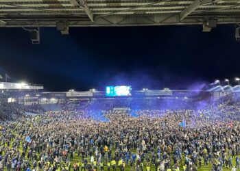 Fratton Park Declared a No-Fly Zone After Fans’ Celebrations Register on the Richter Scale!”