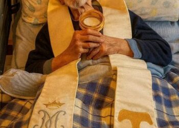 Fr. Bernardino, Completed 70 Year’s Serving As A Priest. He Still Keeps The Holy Eucharist Close To His Heart. Remember Him In Your Intentions